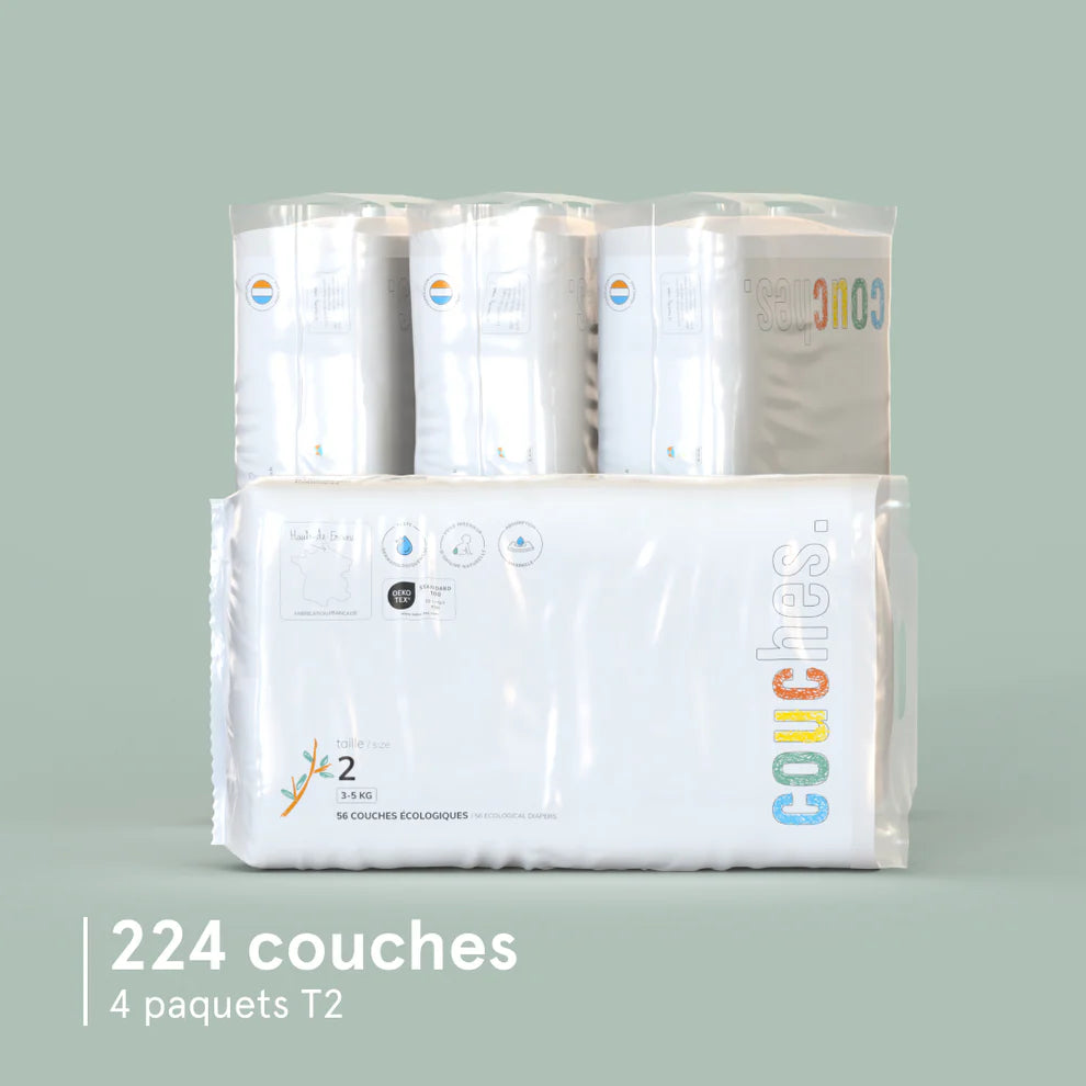 Couches écologiques T2 - colis de 224