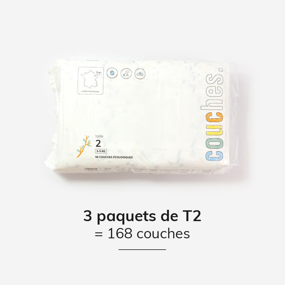 Couches écologiques T2 - colis de 224