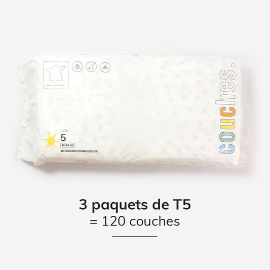 Couches écologiques T5 - colis de 120